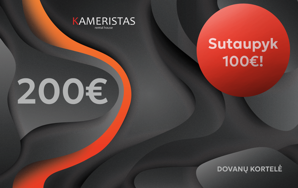 RIBOTO LAIKO PASIŪLYMASl Įsigyk Kameristas Rental dovanų kortelę žymiai pigiau!