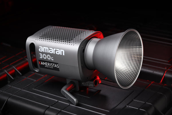 Amaran 300C nuoma Vilnius Aputure kaina RGB LED COB app control 300 watts fresnel light equipment rental Lithuania gaffer spark cinema movie film videography photography effect color fresnel control  bi color daylight 