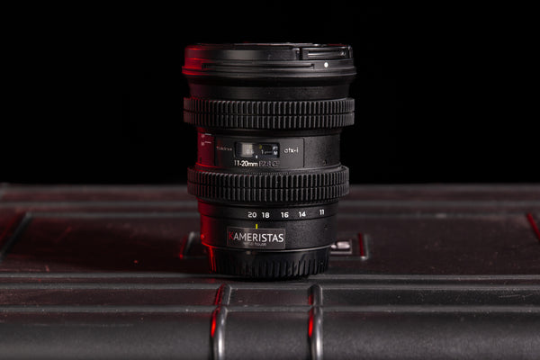 Tokina 11-20 mm F2.8 EF mount objektyvas plačiakampis wide angle lens Canon aps-c foto įranga Kino įranga Cinema Film camera equipment rental Lithuania 