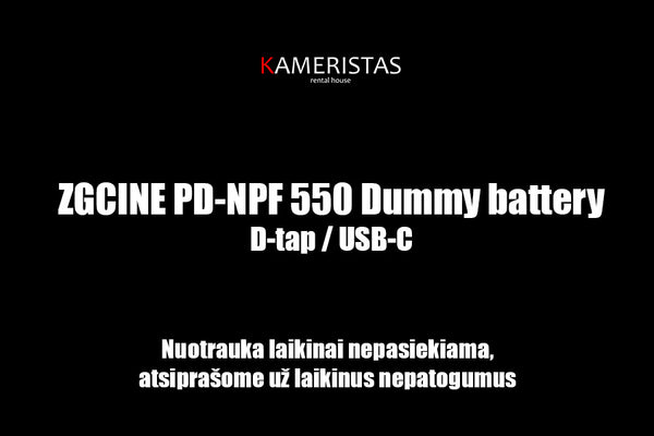 ZGCINE PD-NPF  Dummy Battery D-tap / USB-C Vilnius Cinema Camera rental Lithuania NPF baterijos videografija fotografija kinematografija operatorius videografas fotografas kinas filmai cinema film movie set camera equipment rental ZGCINE Lithuania